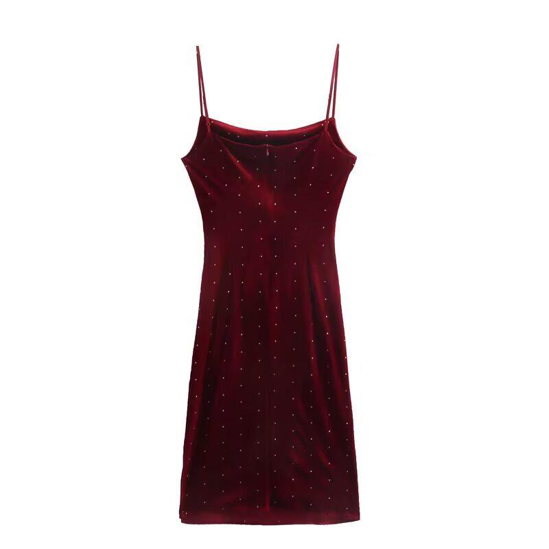 Autumn/Winter Velvet Ruched Slit Camisole Dress: European & American Style Small темно-красного
Autumn/Winter Velvet Ruched Slit Camisole Dress: European & American Style Small темно-красного