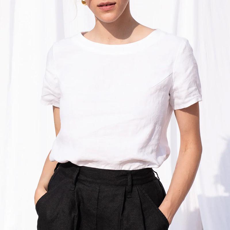 Women s 2025 Summer Comfy Linen Short Sleeve Round Neck T-Shirt - Casual, Breathable, Solid Color, Loose Fit Small
Women s 2025 Summer Comfy Linen Short Sleeve Round Neck T-Shirt - Casual, Breathable, Solid Color, Loose Fit Small