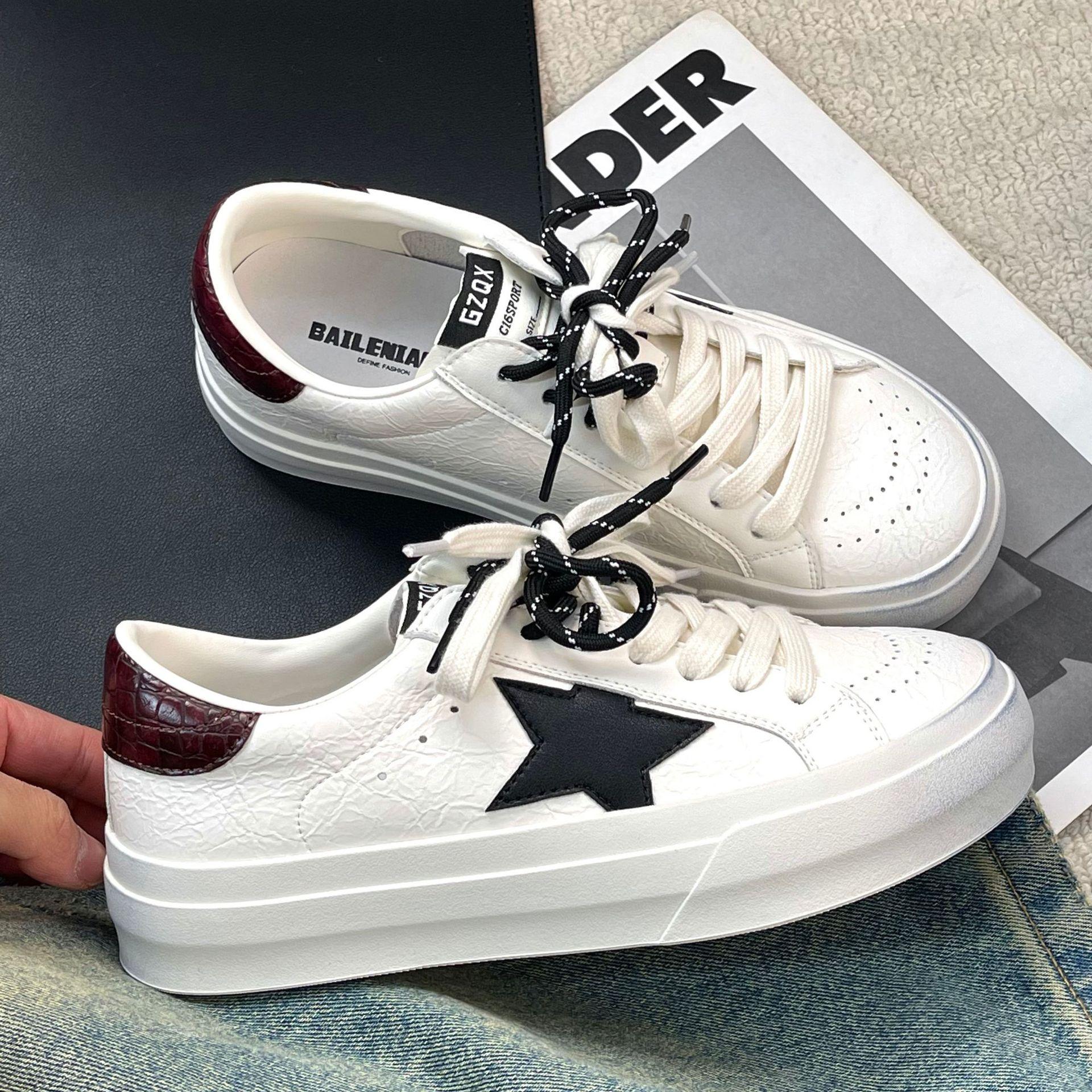 Весна новая кожа повседневная обувь на звездной подошве пара шнурков цветовая гамма ретро женская белая обувь 38 чёрный
Весна новая кожа повседневная обувь на звездной подошве пара шнурков цветовая гамма ретро женская белая обувь 38 чёрный