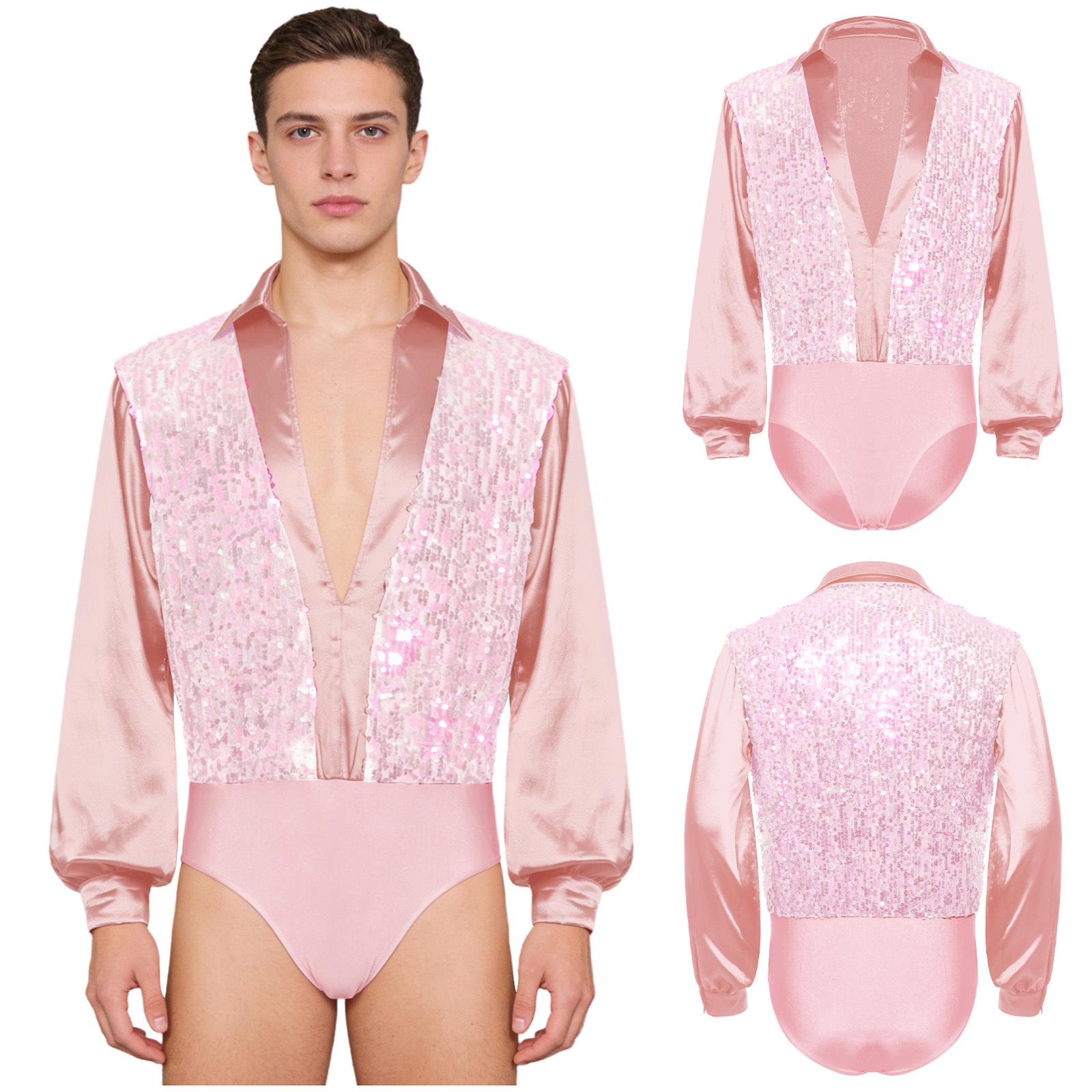 Men’s Latin Ballet Dance Bodysuit S-XXL Sparkly Sequined Top V Neck Satiny Sleeves Snap Crotch Leotard for Stage Competition S рожевий
Men’s Latin Ballet Dance Bodysuit S-XXL Sparkly Sequined Top V Neck Satiny Sleeves Snap Crotch Leotard for Stage Competition S рожевий