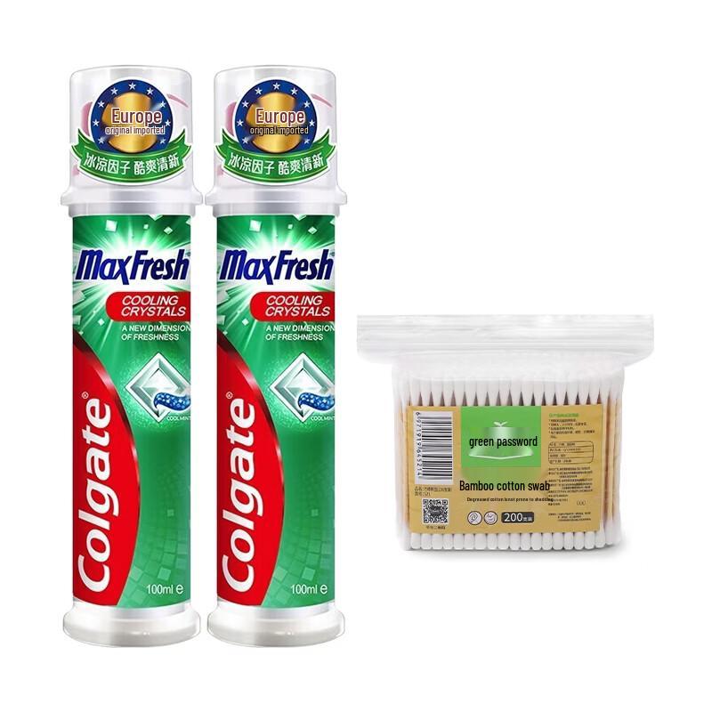 Colgate Cool Fresh Toothpaste Duo with Bamboo Cotton Swabs
Colgate Cool Fresh Toothpaste Duo with Bamboo Cotton Swabs