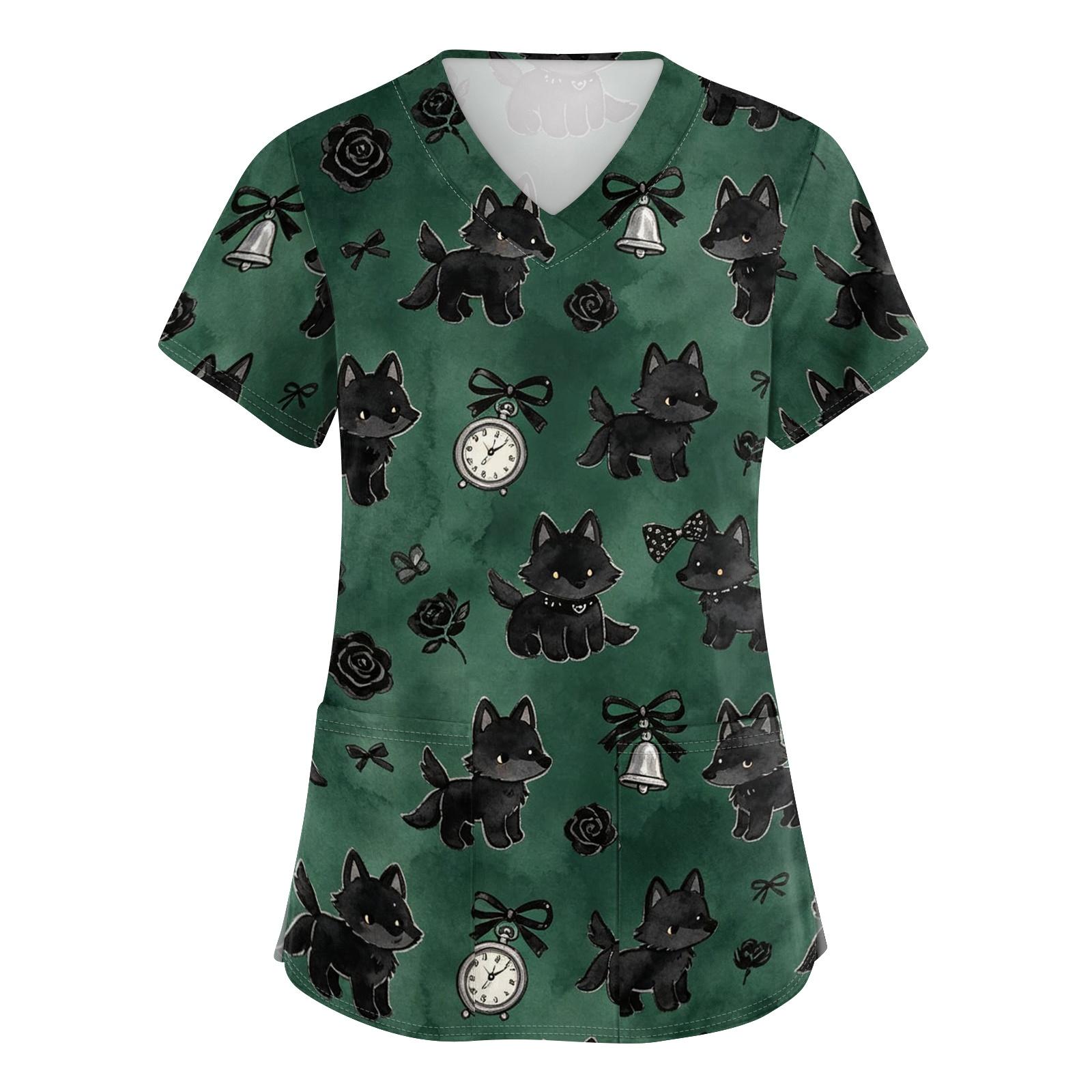 Women V Neck Short Sleeve Work Top with Pockets Animal Print Medical Scrub Shirt for Healthcare Professionals Nursing Uniform XXXXXL чорний
Women V Neck Short Sleeve Work Top with Pockets Animal Print Medical Scrub Shirt for Healthcare Professionals Nursing Uniform XXXXXL чорний