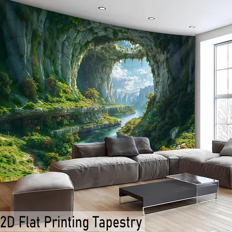 2D Enchanted Natural Cave Landscape Tapestry, Home Background Cloth for Aesthetic Room 47.2x31.5inch/120*80cm
2D Enchanted Natural Cave Landscape Tapestry, Home Background Cloth for Aesthetic Room 47.2x31.5inch/120*80cm