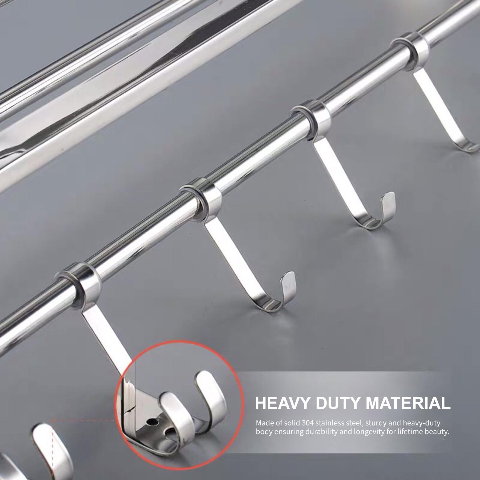 Double Layered Towel Rack, 23 Inch Foldable Bathroom Shelves with Removable Hooks Wall Mounted Towel Holder for Bathroom Kitchen Home
Double Layered Towel Rack, 23 Inch Foldable Bathroom Shelves with Removable Hooks Wall Mounted Towel Holder for Bathroom Kitchen Home