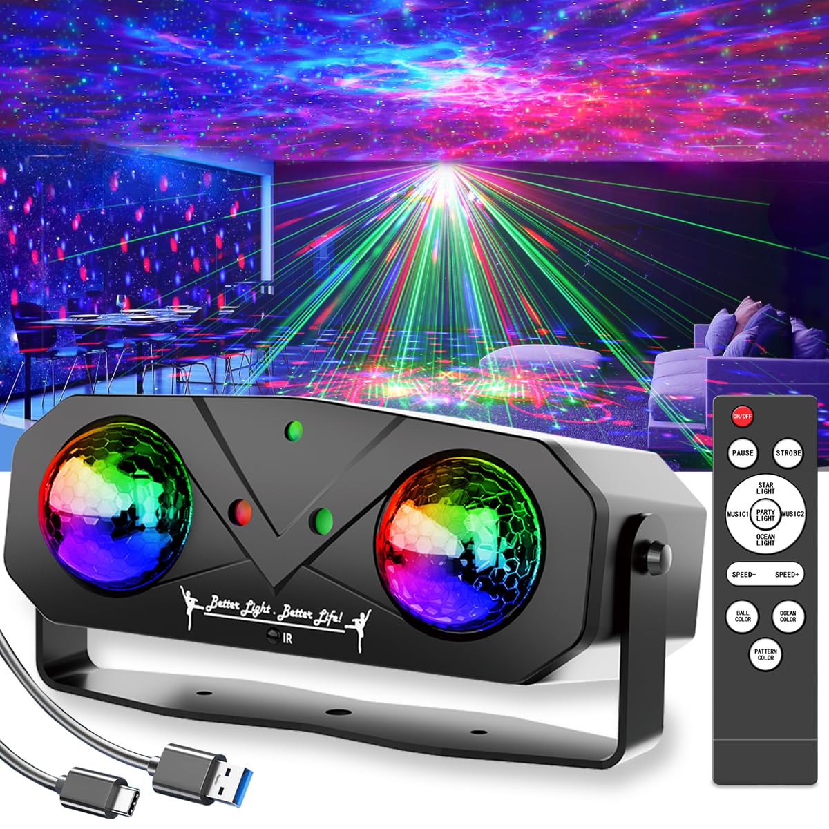 Disco Ball Party Disco Sea Starlight Dj Dance Sound Activated Remote Control Dance Party KTV Christmas Halloween Decoration Lights, Lights, Lights,
Disco Ball Party Disco Sea Starlight Dj Dance Sound Activated Remote Control Dance Party KTV Christmas Halloween Decoration Lights, Lights, Lights,