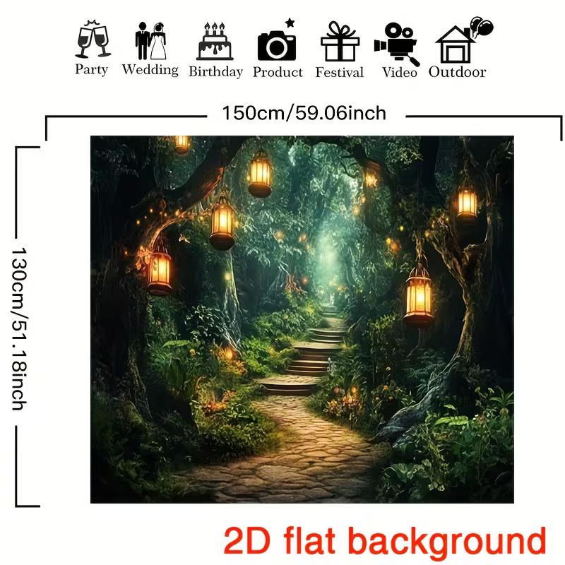 2D Fairy Tale Forest Lantern Backdrop Night Path Party Photo Booth Background 47.2x31.5inch/120*80cm
2D Fairy Tale Forest Lantern Backdrop Night Path Party Photo Booth Background 47.2x31.5inch/120*80cm