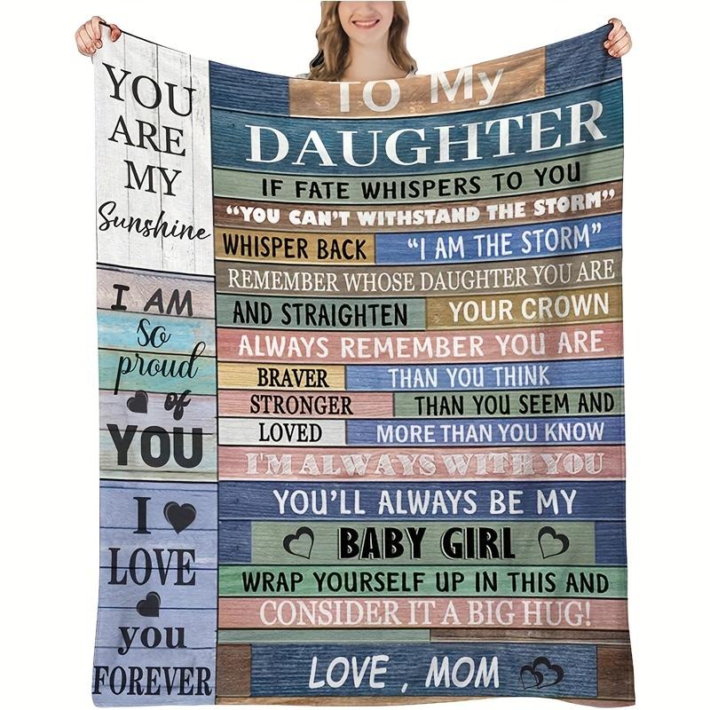 Flannel Blanket To My Daughter Printed for Kids Bedroom Decoration Warm Soft Comfertable Blanket for Sofa Chair 75x90cm
Flannel Blanket To My Daughter Printed for Kids Bedroom Decoration Warm Soft Comfertable Blanket for Sofa Chair 75x90cm