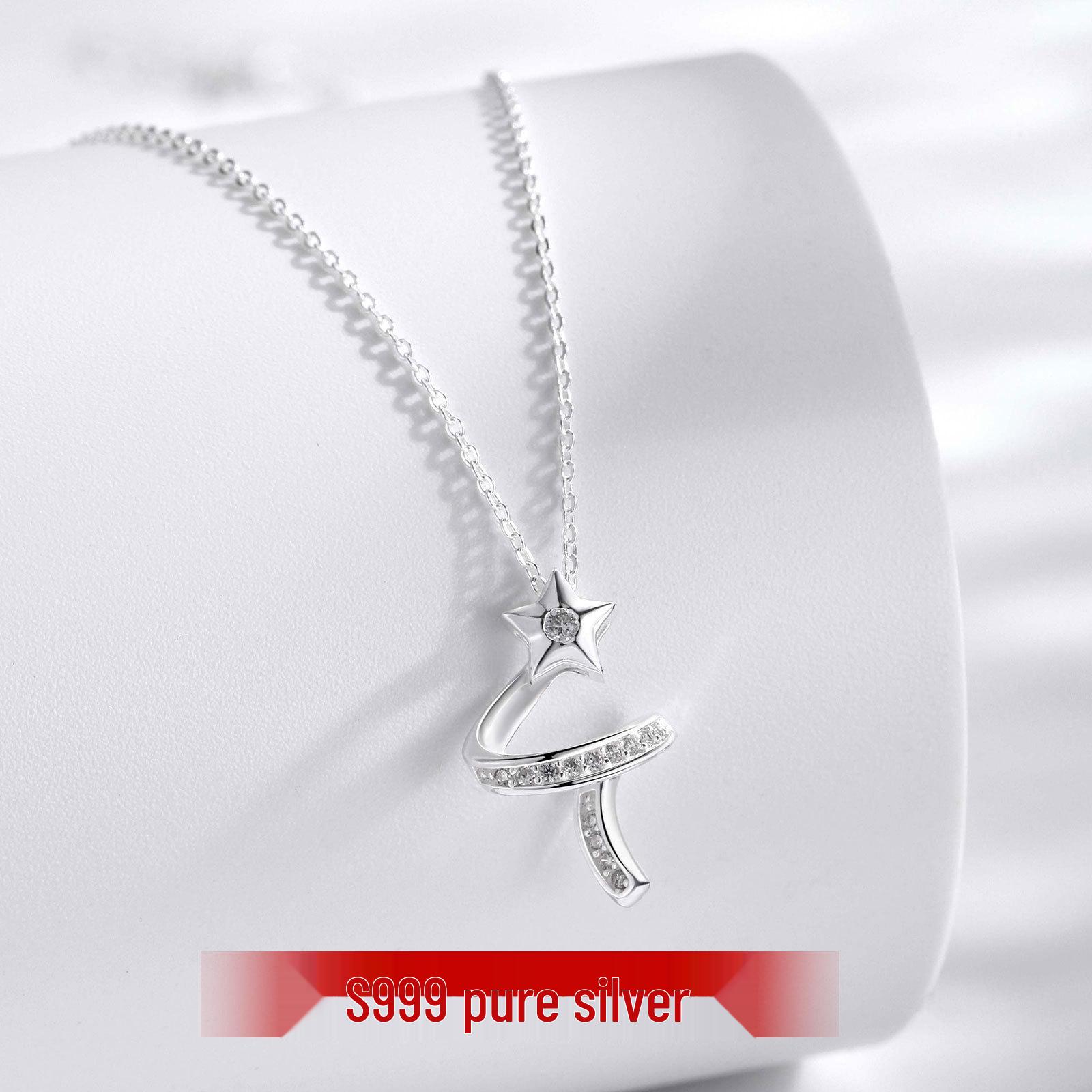 Sterling Silver Silk Pendant Necklace with Diamond Inlaid Star Design Pure Silver серебряный
Sterling Silver Silk Pendant Necklace with Diamond Inlaid Star Design Pure Silver серебряный