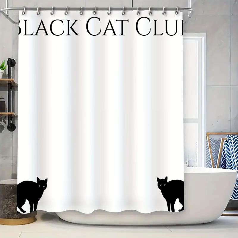 Modern Bathroom Decor White Shower Curtain With Black Cat Pattern For Pet Lovers, Perfect For Bathtub Set W60H190(CM)-1 Pcs
Modern Bathroom Decor White Shower Curtain With Black Cat Pattern For Pet Lovers, Perfect For Bathtub Set W60H190(CM)-1 Pcs