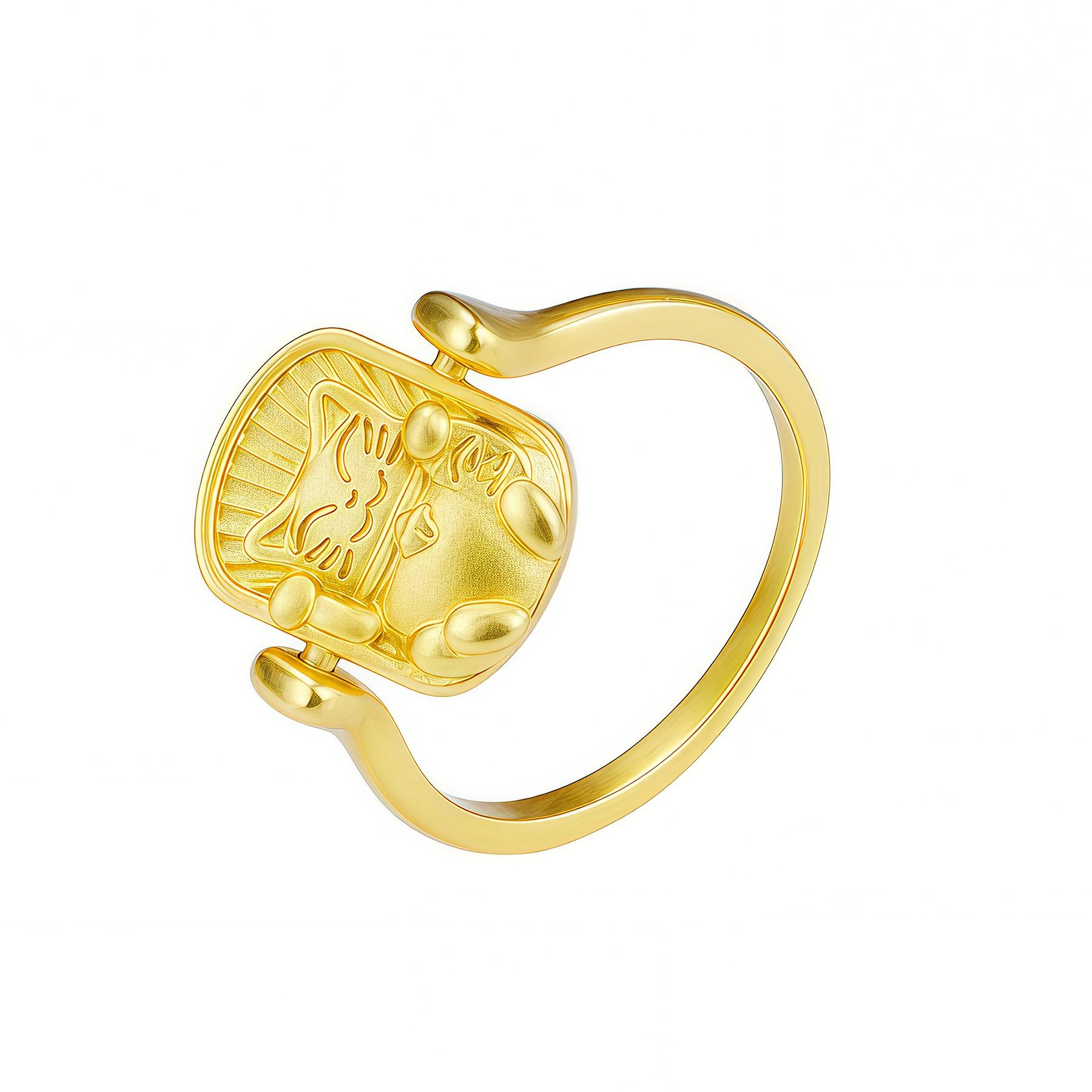 Китайское золотое кольцо с котом удачи: Двусторонний вращающийся дизайн для женщин - Милый и стильный с символическим значением богатства Size 7
Китайское золотое кольцо с котом удачи: Двусторонний вращающийся дизайн для женщин - Милый и стильный с символическим значением богатства Size 7