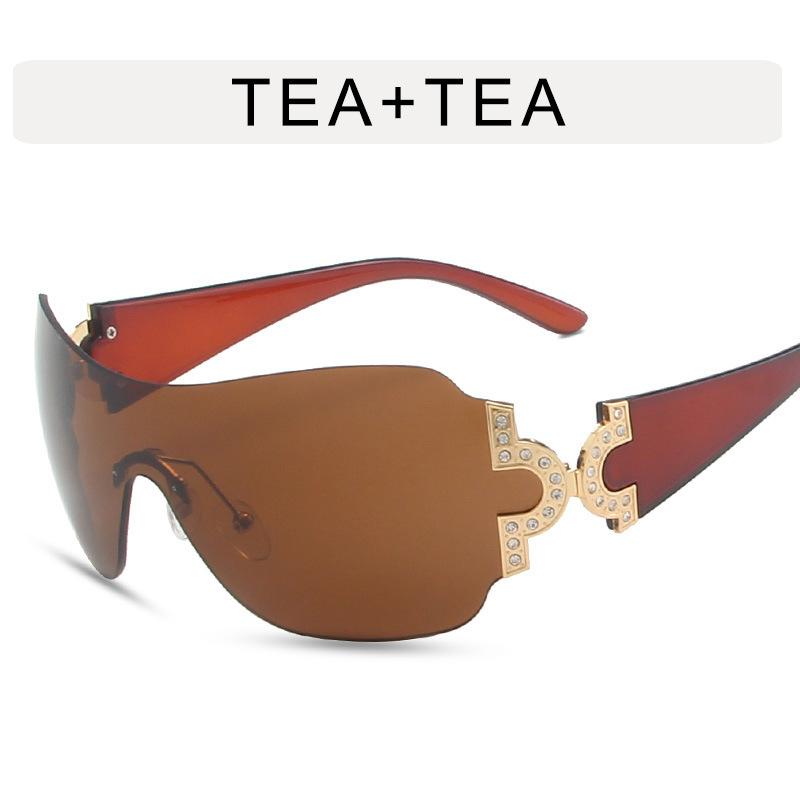 New Y2K Joined Body No Borders Sunglasses Women Decorative Diamonds Sun Glasses Outdoors Lady Motion Eyewear UV400 Gafas De Sol As shown in the figu
New Y2K Joined Body No Borders Sunglasses Women Decorative Diamonds Sun Glasses Outdoors Lady Motion Eyewear UV400 Gafas De Sol As shown in the figu