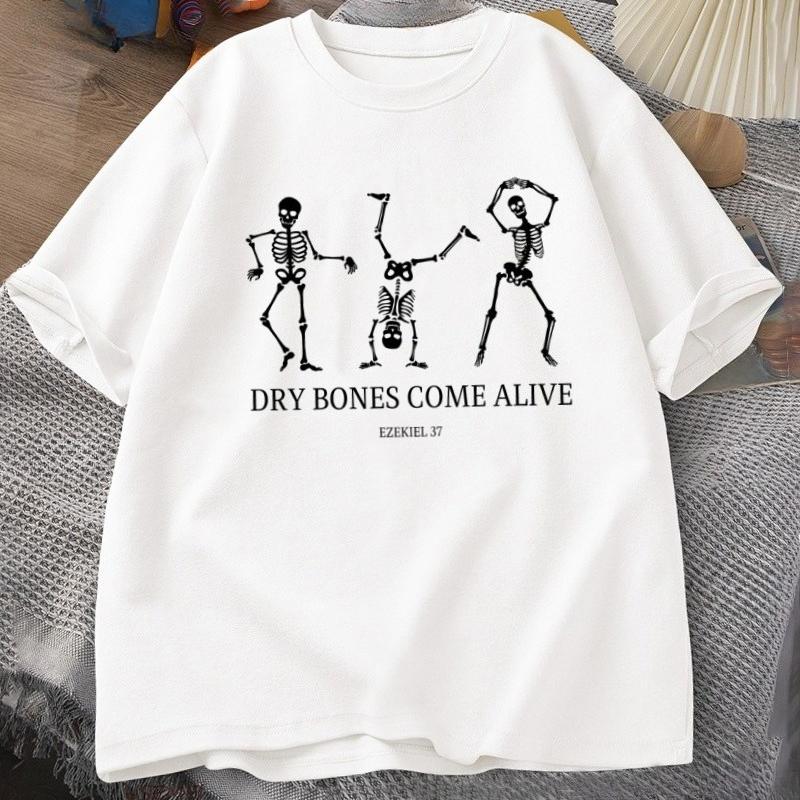 Bones Come Alive Dancing Skeleton Tshirt Christian Halloween T Shirt Fall Bible Verse Tshirts Unisex Women Casual Graphic Tees 4XL
Bones Come Alive Dancing Skeleton Tshirt Christian Halloween T Shirt Fall Bible Verse Tshirts Unisex Women Casual Graphic Tees 4XL