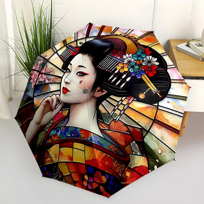 Geisha Themed Automatic Opening and Closing Umbrella, Brightly Colored 8 rib Portable Umbrella, Suitable for Men and Women, A Perfect Gift f
Geisha Themed Automatic Opening and Closing Umbrella, Brightly Colored 8 rib Portable Umbrella, Suitable for Men and Women, A Perfect Gift f