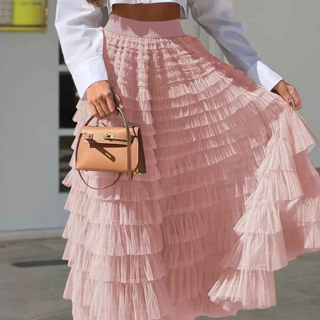 Elegant High Waist Mesh Puffy Skirt: Autumn Temperament Solid Color French Style Long Skirt for Women XL
Elegant High Waist Mesh Puffy Skirt: Autumn Temperament Solid Color French Style Long Skirt for Women XL