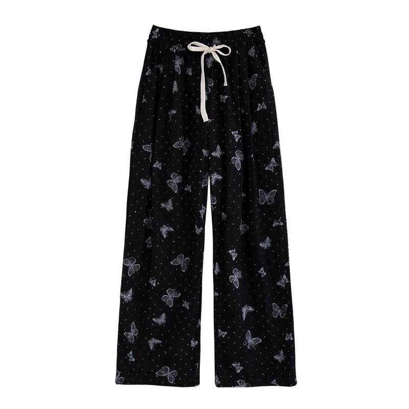 Ripped Ice Silk Butterfly Printed Wide-leg Pants for Women In Summer High Waist Drooping Casual Lazy Small Straight Wide-leg Pants XL
Ripped Ice Silk Butterfly Printed Wide-leg Pants for Women In Summer High Waist Drooping Casual Lazy Small Straight Wide-leg Pants XL