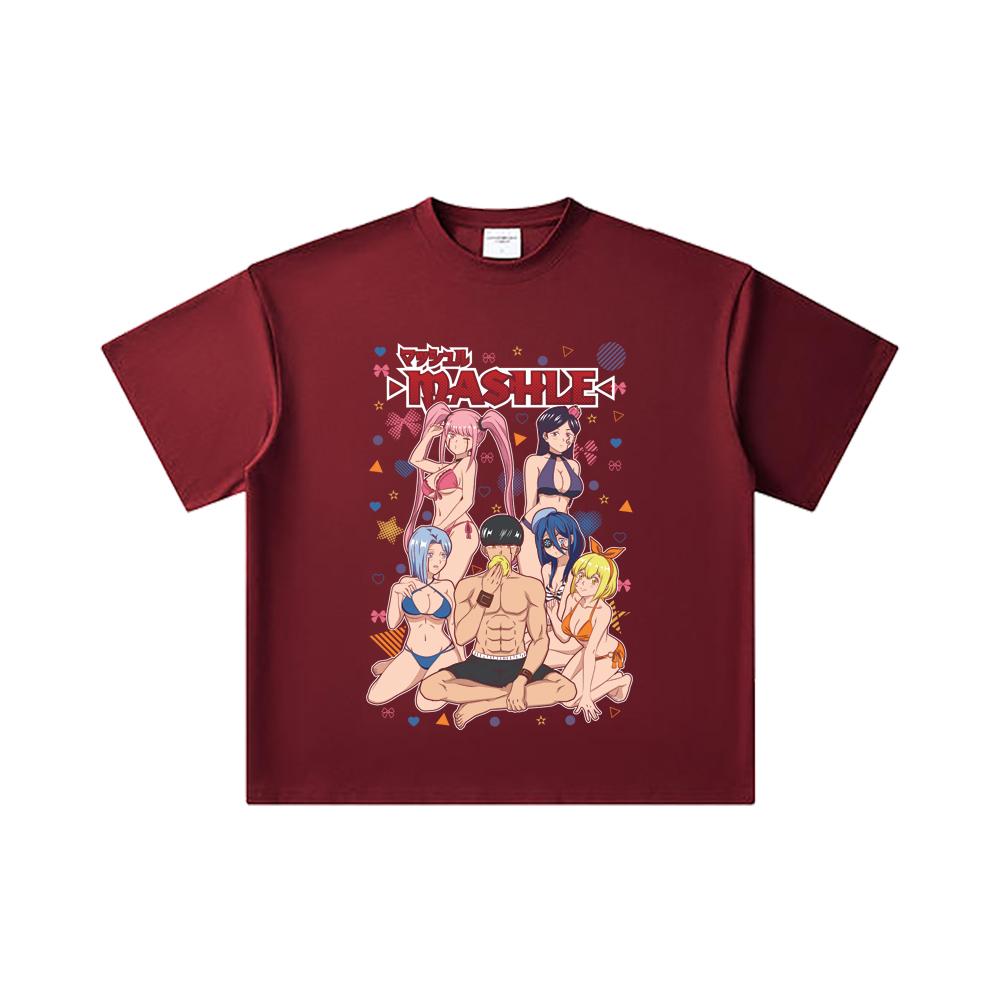 260 GSM Double Yarn 32 Count 100% Cotton Mashle V5 Waifu Print Unisex Heavy Cotton T Shirt 2XL вина червоного кольору
260 GSM Double Yarn 32 Count 100% Cotton Mashle V5 Waifu Print Unisex Heavy Cotton T Shirt 2XL вина червоного кольору