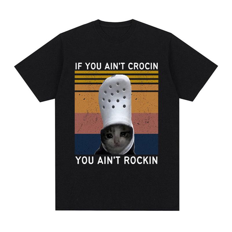 Забавная футболка с рисунком Crying Cat Croc Meme, мужская одежда, футболки с короткими рукавами из 100% хлопка, повседневные футболки унисекс большого размера, топы
Забавная футболка с рисунком Crying Cat Croc Meme, мужская одежда, футболки с короткими рукавами из 100% хлопка, повседневные футболки унисекс большого размера, топы