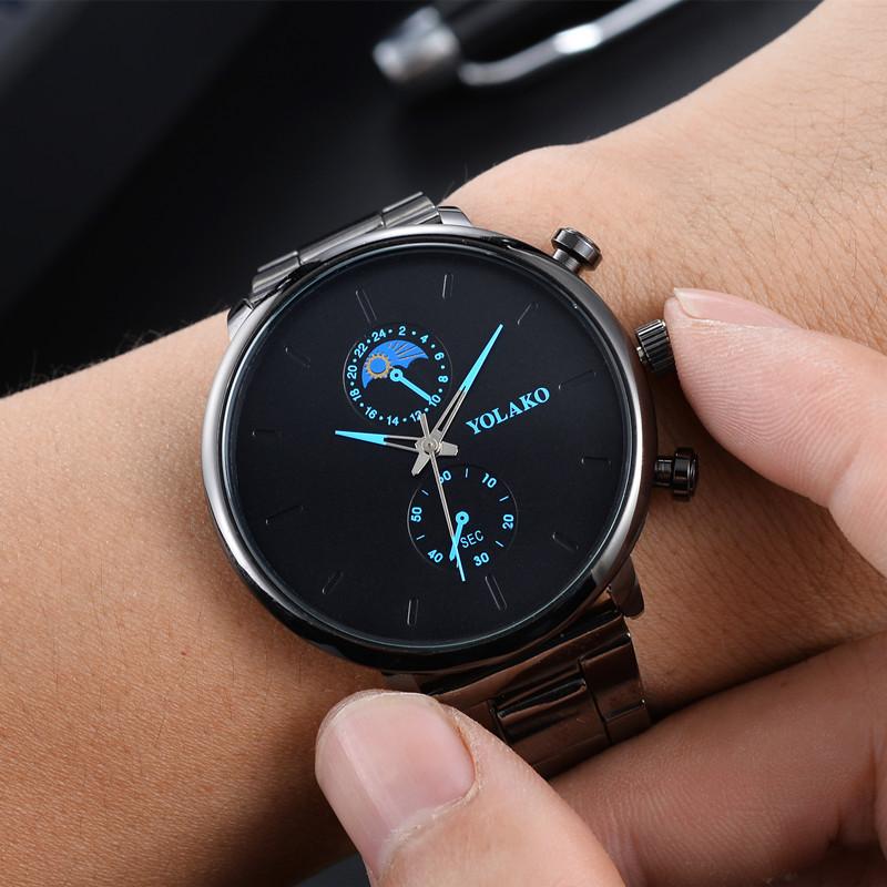 New Simple New Watches for Men Moon Fashion Big Dial Black Shell Digital European and American YOLAKO Men s Watch Steel Band Quartz Watch Two Eyes
New Simple New Watches for Men Moon Fashion Big Dial Black Shell Digital European and American YOLAKO Men s Watch Steel Band Quartz Watch Two Eyes