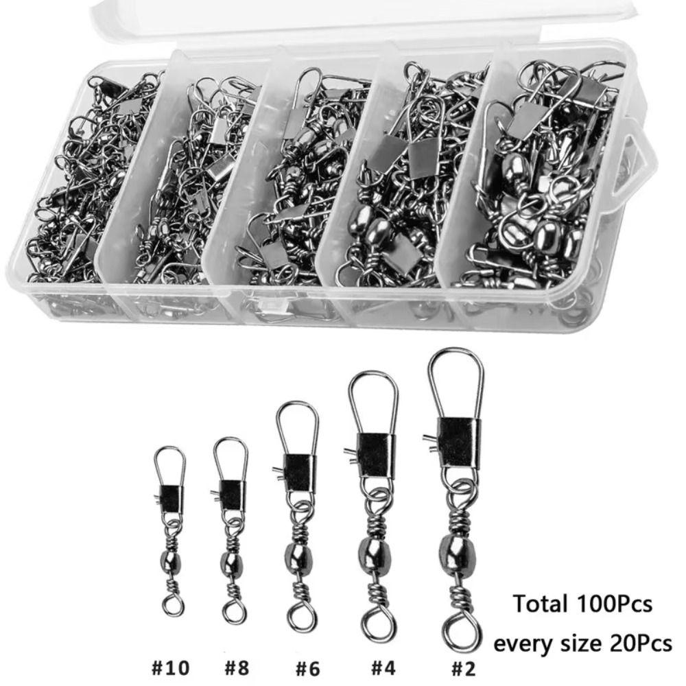 High Strength Fishing Connector Pin Stainless Steel Snap Swivel Fishing Fishhook Line 100pcs
High Strength Fishing Connector Pin Stainless Steel Snap Swivel Fishing Fishhook Line 100pcs