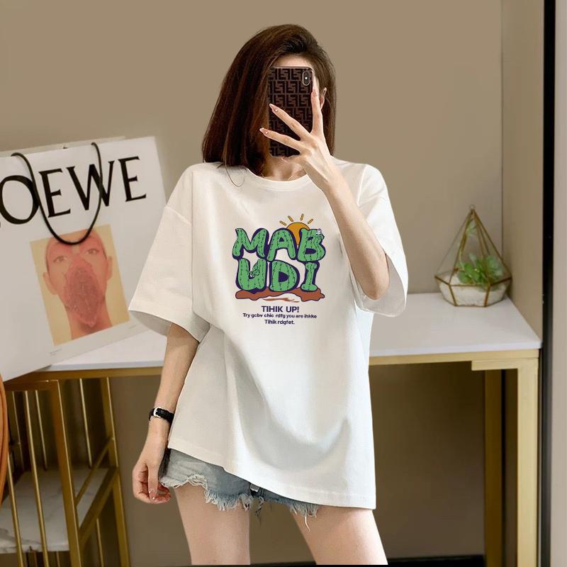 European pure cotton letter printing short-sleeved t-shirt 2025 summer new loose and thin black medium and long large size women s clothing XXXL
European pure cotton letter printing short-sleeved t-shirt 2025 summer new loose and thin black medium and long large size women s clothing XXXL