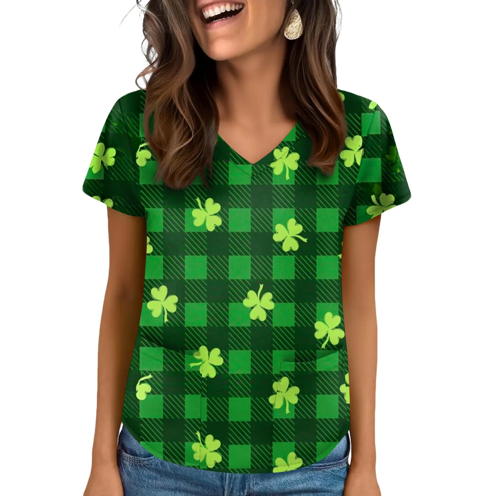 Women s V-Neck Saint Patrick s Day Print Short-Sleeve Pocket Side-Slit Top XL
Women s V-Neck Saint Patrick s Day Print Short-Sleeve Pocket Side-Slit Top XL