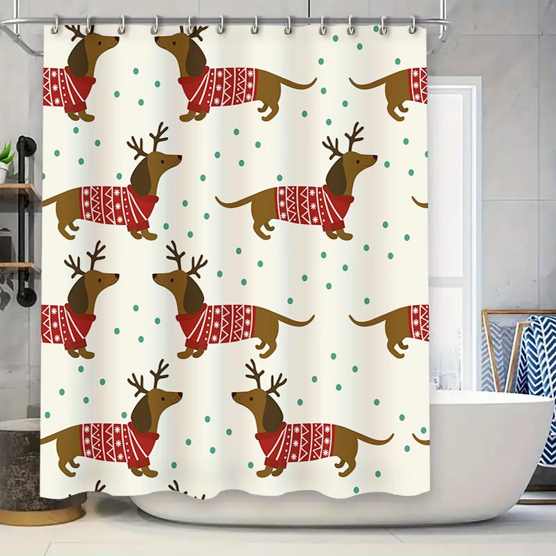 Очаровательная рождественская шторка для душа с изображением собак-оленей в уютных свитерах, идеально подходящая для праздничного декора ванной комнаты! 90x180cm
Очаровательная рождественская шторка для душа с изображением собак-оленей в уютных свитерах, идеально подходящая для праздничного декора ванной комнаты! 90x180cm