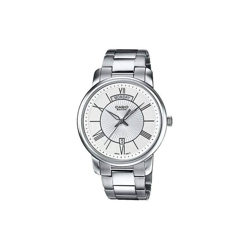 Casio simple and fashionable quartz movement stainless steel strap Japanese and Korean watch men s watch silver dial BEM-152D-7A
Casio simple and fashionable quartz movement stainless steel strap Japanese and Korean watch men s watch silver dial BEM-152D-7A