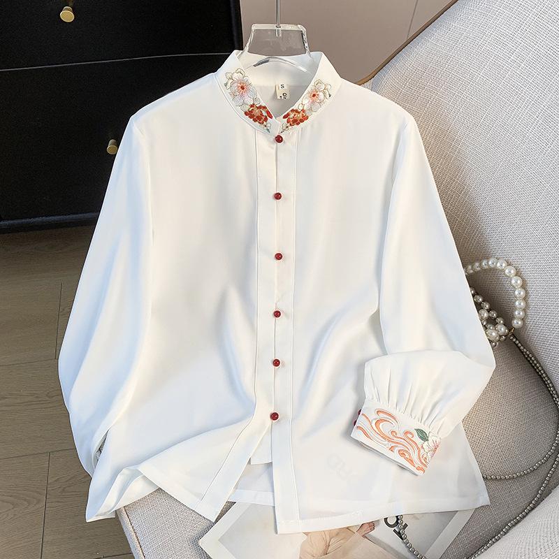Women s Retro Ethnic Embroidered Stand-Up Collar Long Sleeve Shirt with Frog Buttons XL
Women s Retro Ethnic Embroidered Stand-Up Collar Long Sleeve Shirt with Frog Buttons XL