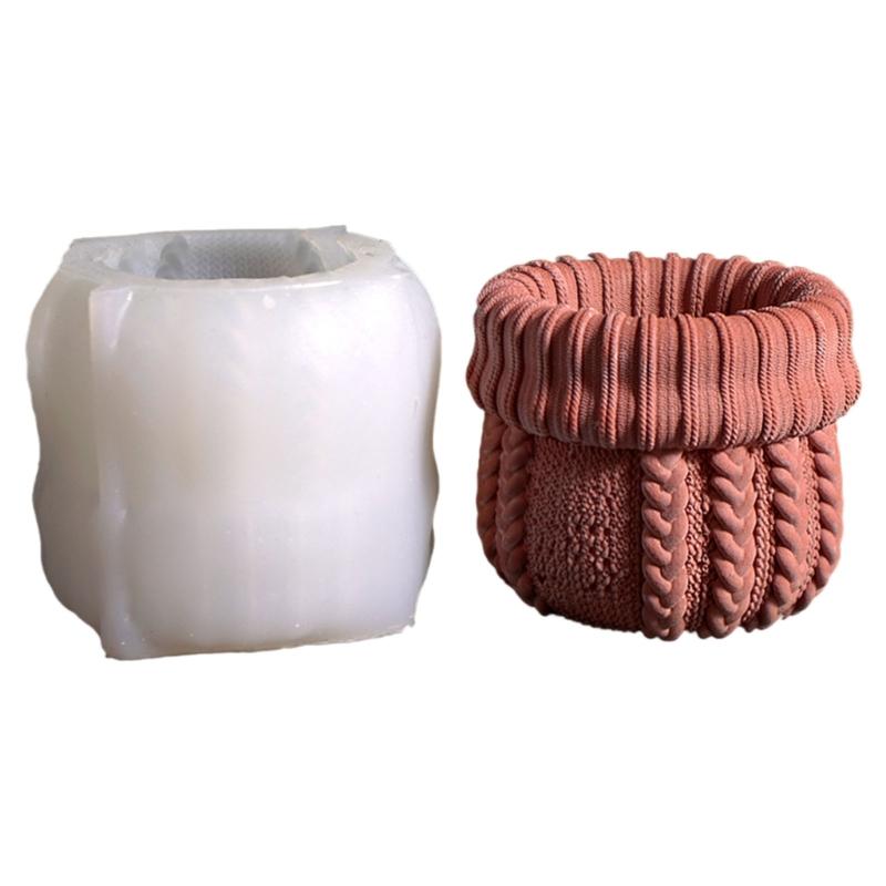 Вязаный текстурный цветочный горшок Силиконовые формы Термостойкие Легко извлекаемые для контейнера для свечей Мыло Цветочный горшок Украшение для дома 1
Вязаный текстурный цветочный горшок Силиконовые формы Термостойкие Легко извлекаемые для контейнера для свечей Мыло Цветочный горшок Украшение для дома 1