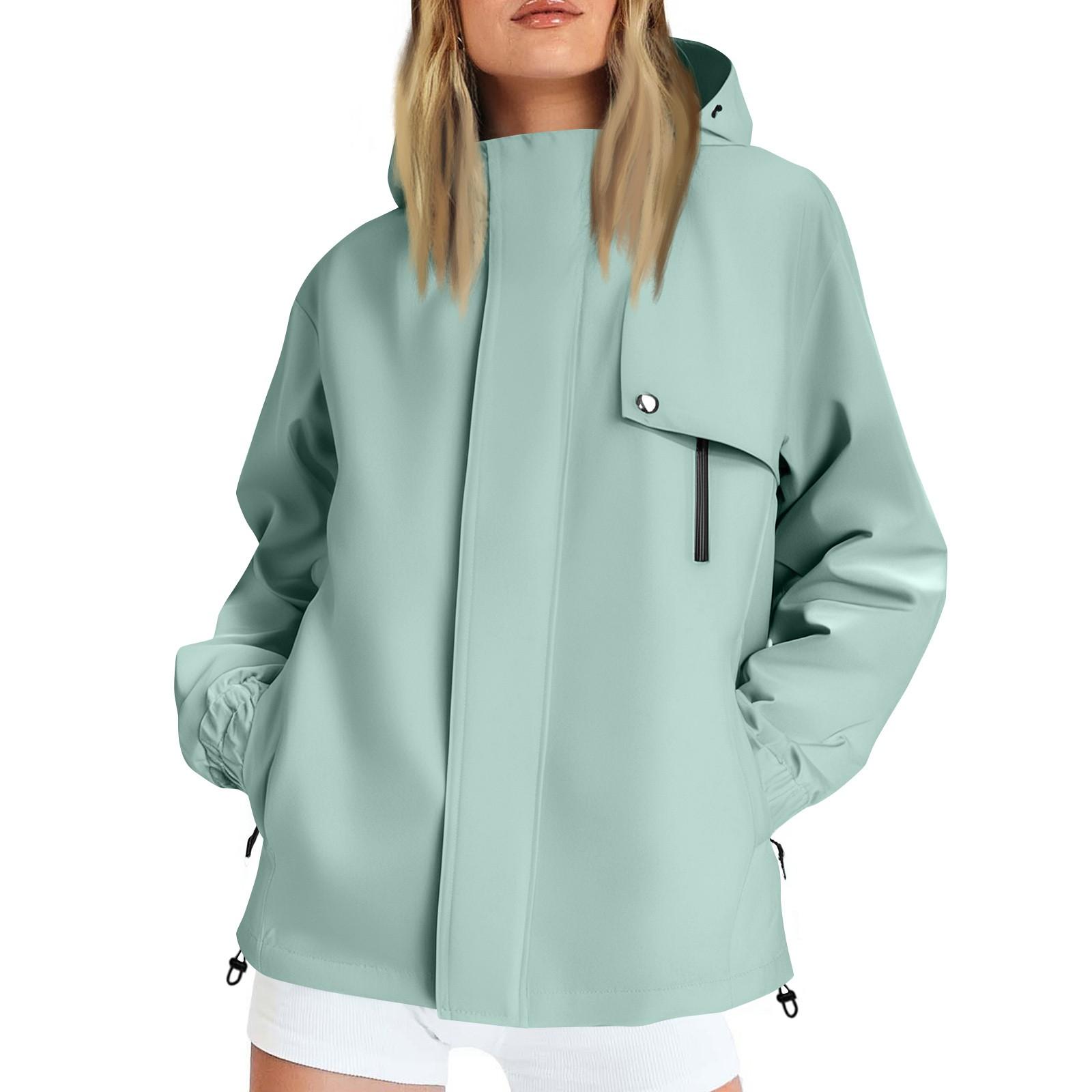 Женская однотонная полосатая дождевик на открытом воздухе плюс водонепроницаемый плащ с капюшоном ветрозащитный XXL