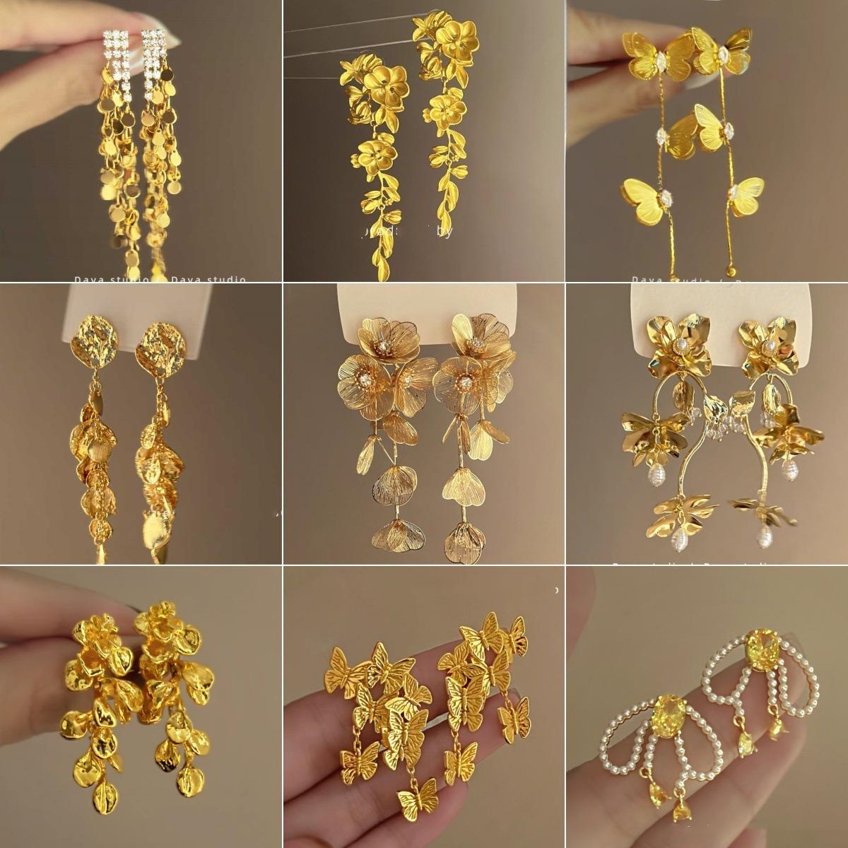 Flower leaf fringed earrings temperament high-end stud earrings niche fashion versatile earrings women
Flower leaf fringed earrings temperament high-end stud earrings niche fashion versatile earrings women