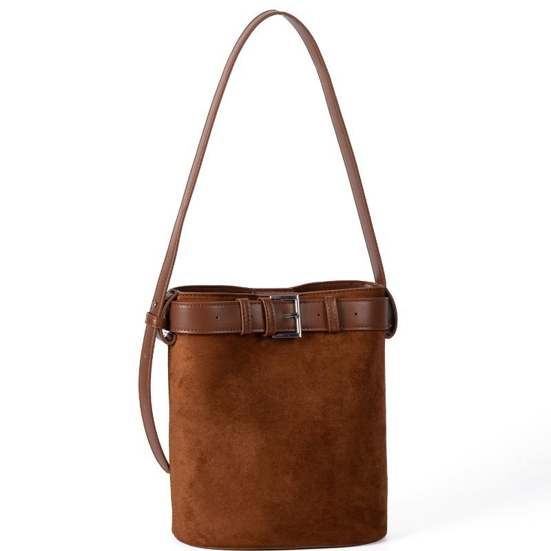 2025 Autumn Suede Spliced Underarm Bag for Women Fashion Belt Deco Barrel Shaped Handbags Female Versatile Bucket Bag Purse
2025 Autumn Suede Spliced Underarm Bag for Women Fashion Belt Deco Barrel Shaped Handbags Female Versatile Bucket Bag Purse