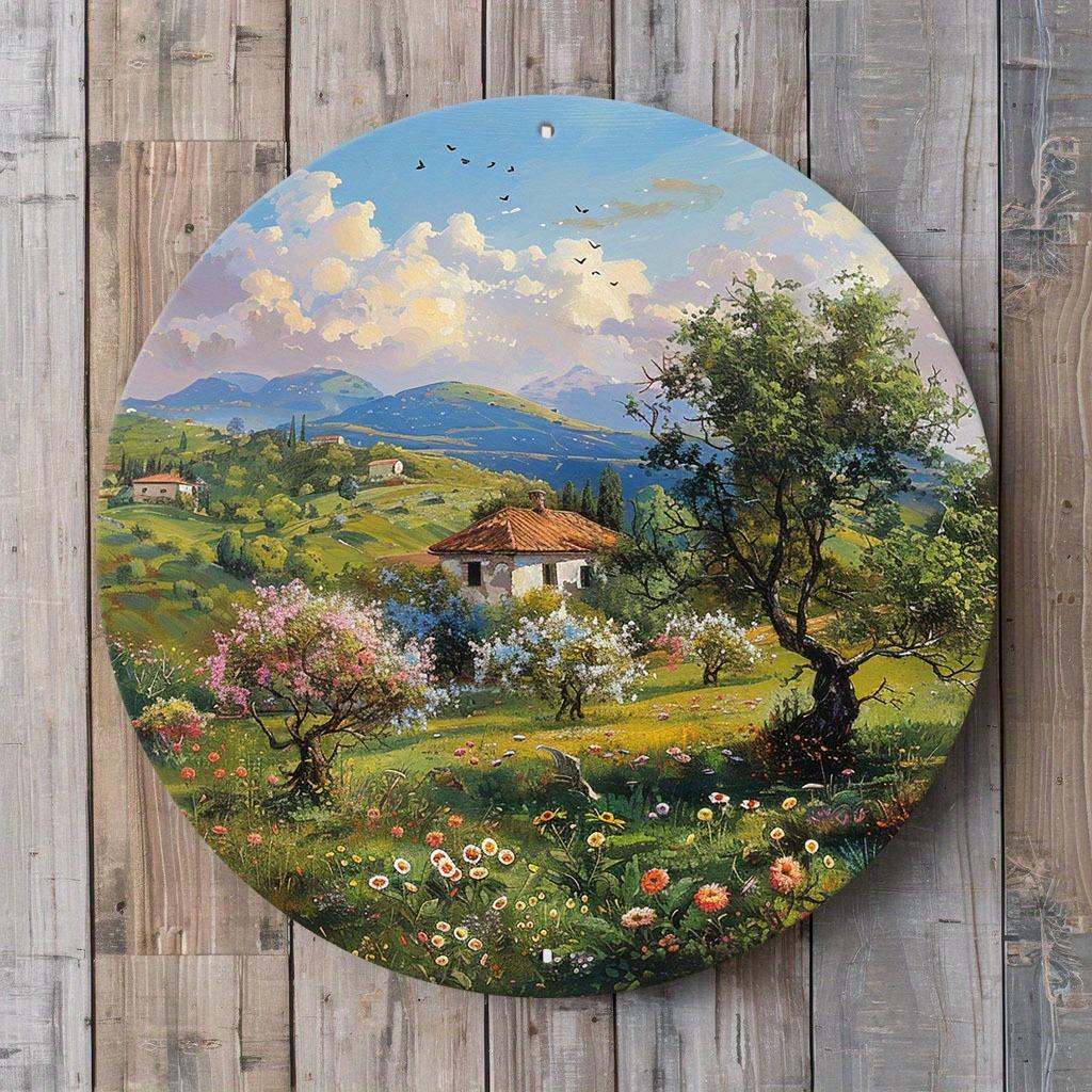 Mfoever Tin Sign Vintage Tuscan Countryside Landscape Oil Painting Themed Round Metal Tin Sign Rustic Italian Villa Garden Wall Decor Art Plaque 20x20cm
Mfoever Tin Sign Vintage Tuscan Countryside Landscape Oil Painting Themed Round Metal Tin Sign Rustic Italian Villa Garden Wall Decor Art Plaque 20x20cm