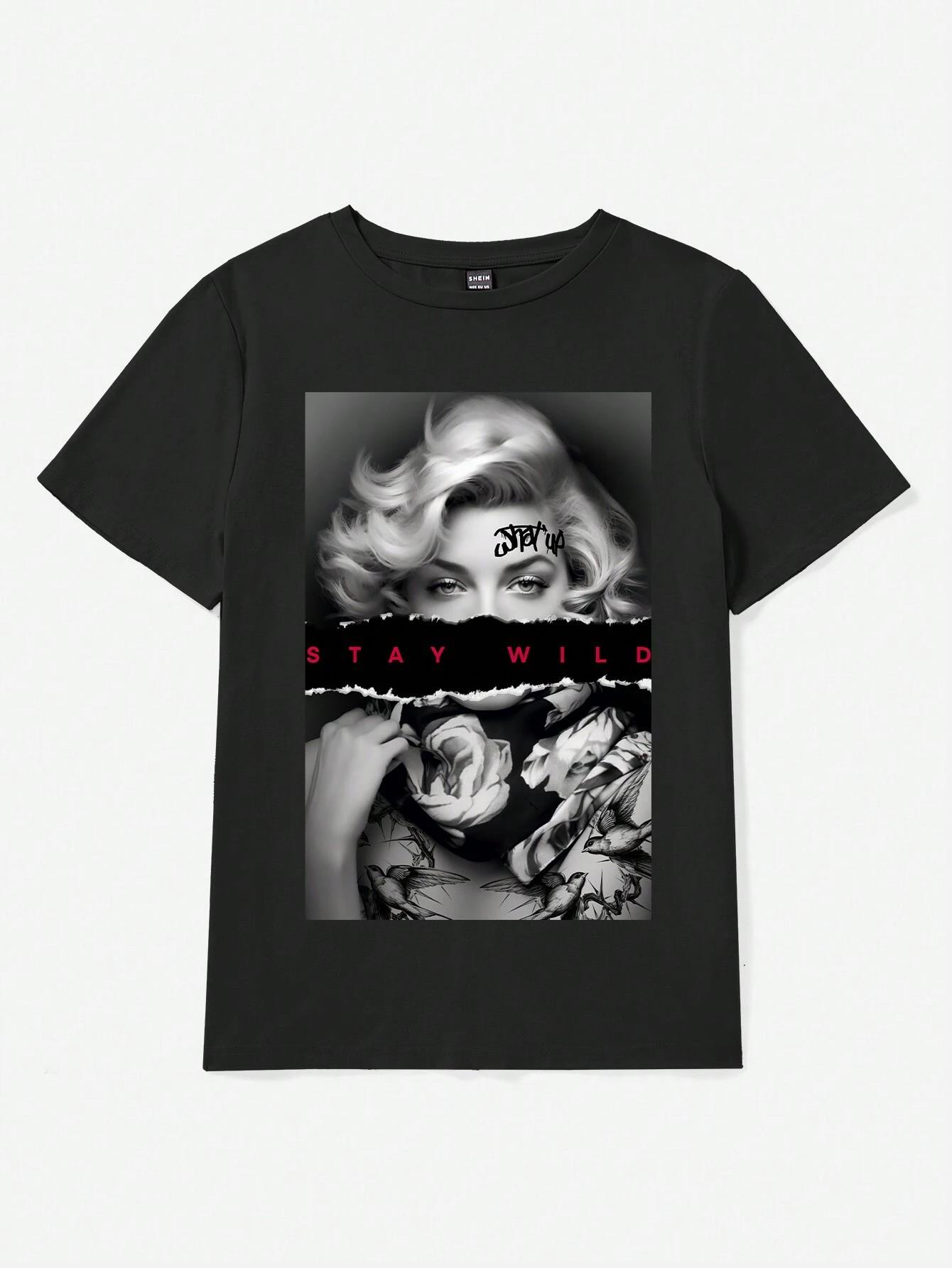 European Style Fashion Portrait Printed Women TShirts Summer Casual Cotton Tops Street ONeck Tees Breathable Loose Clothes 4XL
European Style Fashion Portrait Printed Women TShirts Summer Casual Cotton Tops Street ONeck Tees Breathable Loose Clothes 4XL