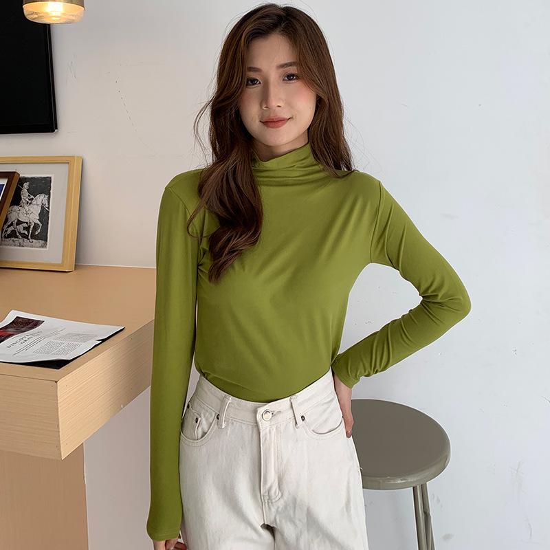 Модальна жіноча футболка з довгим рукавом і напіввисоким коміром - Чорна, західний стиль, весна/осінь/зима 2025. Plus Size
Модальна жіноча футболка з довгим рукавом і напіввисоким коміром - Чорна, західний стиль, весна/осінь/зима 2025. Plus Size