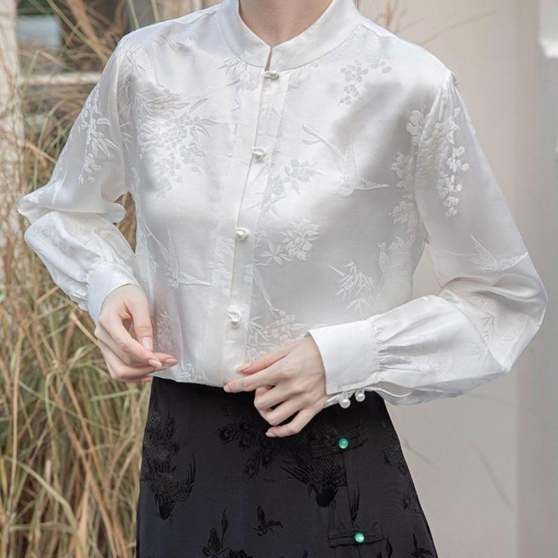 Chinese Style Long Sleeve Blouse Women Elegant Embroidery Vintage Floral Print Chic Tops Loose Fit Ladies Casual Shirts XL білий
Chinese Style Long Sleeve Blouse Women Elegant Embroidery Vintage Floral Print Chic Tops Loose Fit Ladies Casual Shirts XL білий