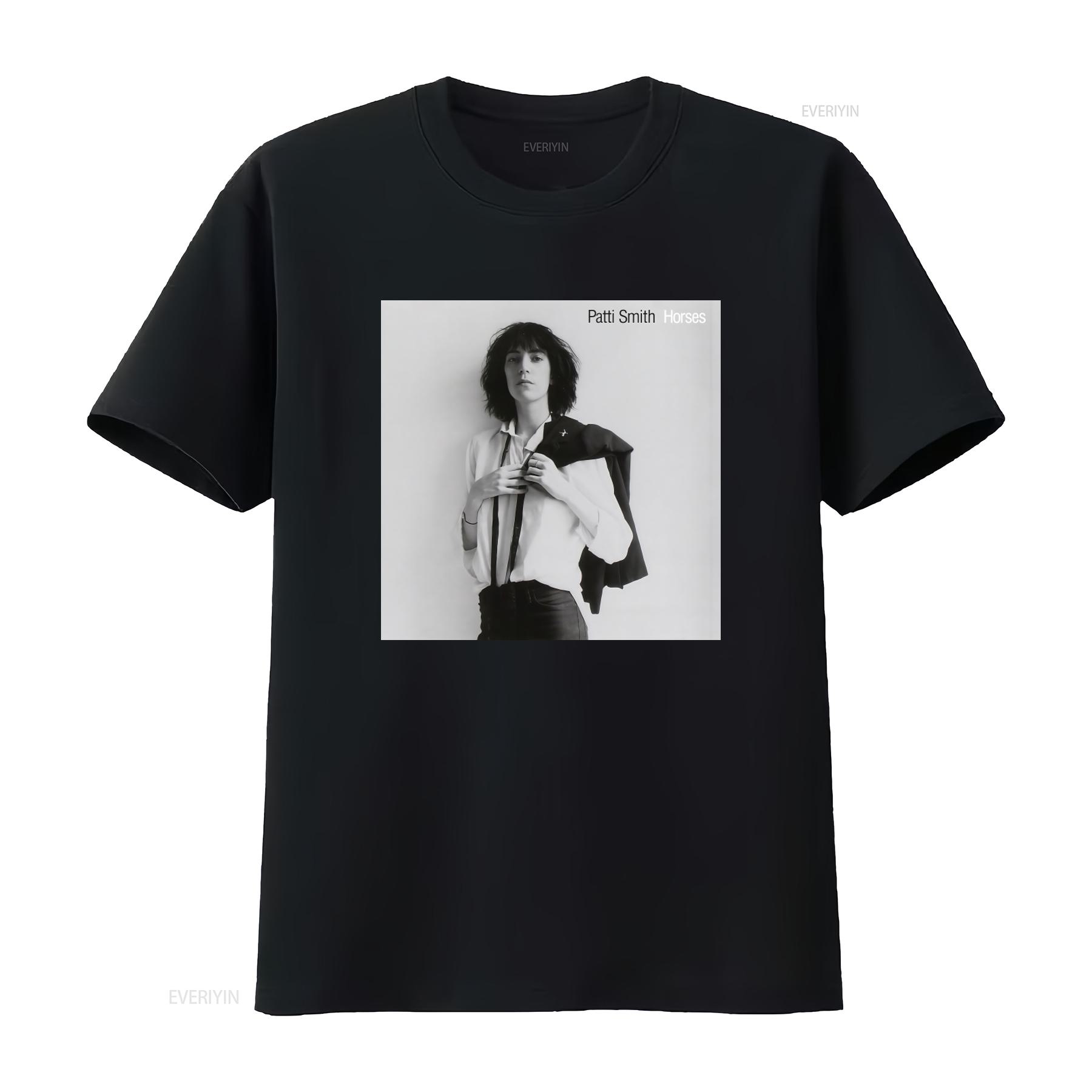 Patti Smith Horses Cotton T shirt Stylish for Women with Iconic Design vintage Washed fashion Soft streetwear Breathable homme 4XL
Patti Smith Horses Cotton T shirt Stylish for Women with Iconic Design vintage Washed fashion Soft streetwear Breathable homme 4XL