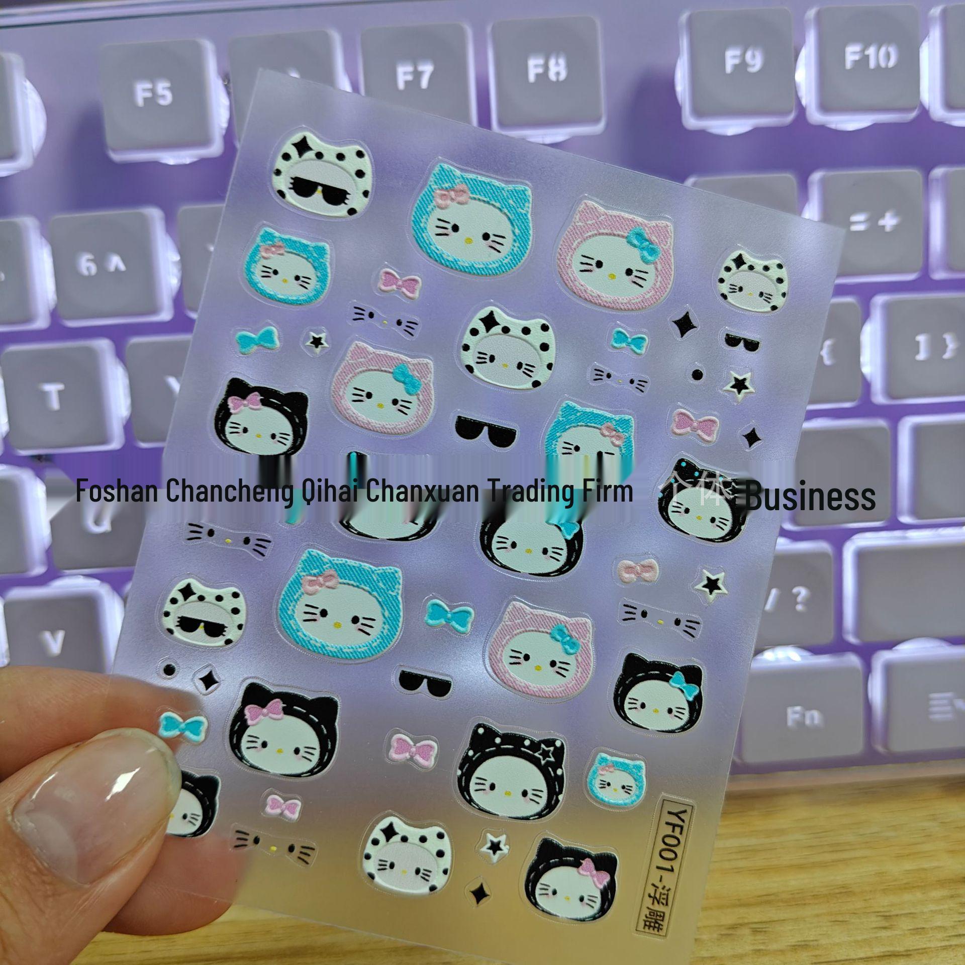 Hello Kitty 3D Cartoon Nail Stickers: Cute DIY Adhesive Kit for Nails
Hello Kitty 3D Cartoon Nail Stickers: Cute DIY Adhesive Kit for Nails