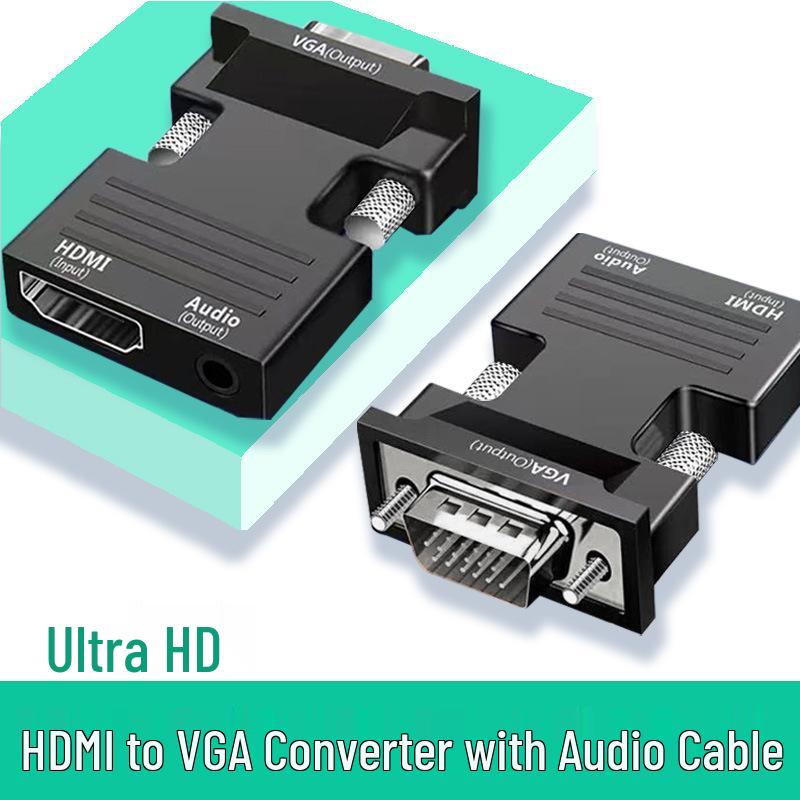 HDMI to VGA Adapter with Audio Port for Laptop/Computer to Monitor/Projector Connection
HDMI to VGA Adapter with Audio Port for Laptop/Computer to Monitor/Projector Connection