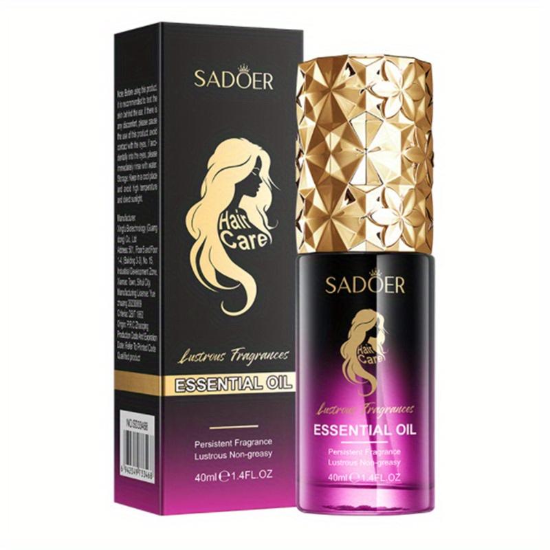 SADOER Hair Essential Oil 40ml Long Lasting Scent Shine Smooth Moisturizing Hair Care Treatment for Dry Frizzy Hair 40ml
SADOER Hair Essential Oil 40ml Long Lasting Scent Shine Smooth Moisturizing Hair Care Treatment for Dry Frizzy Hair 40ml