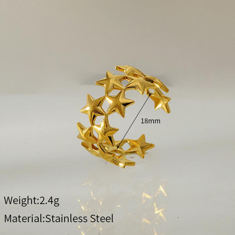 New Stainless Steel Double Layer Star Waterproof Rings for Women Gold Color Opened Star Rings Cute Wedding Jewelry Gifts
New Stainless Steel Double Layer Star Waterproof Rings for Women Gold Color Opened Star Rings Cute Wedding Jewelry Gifts
