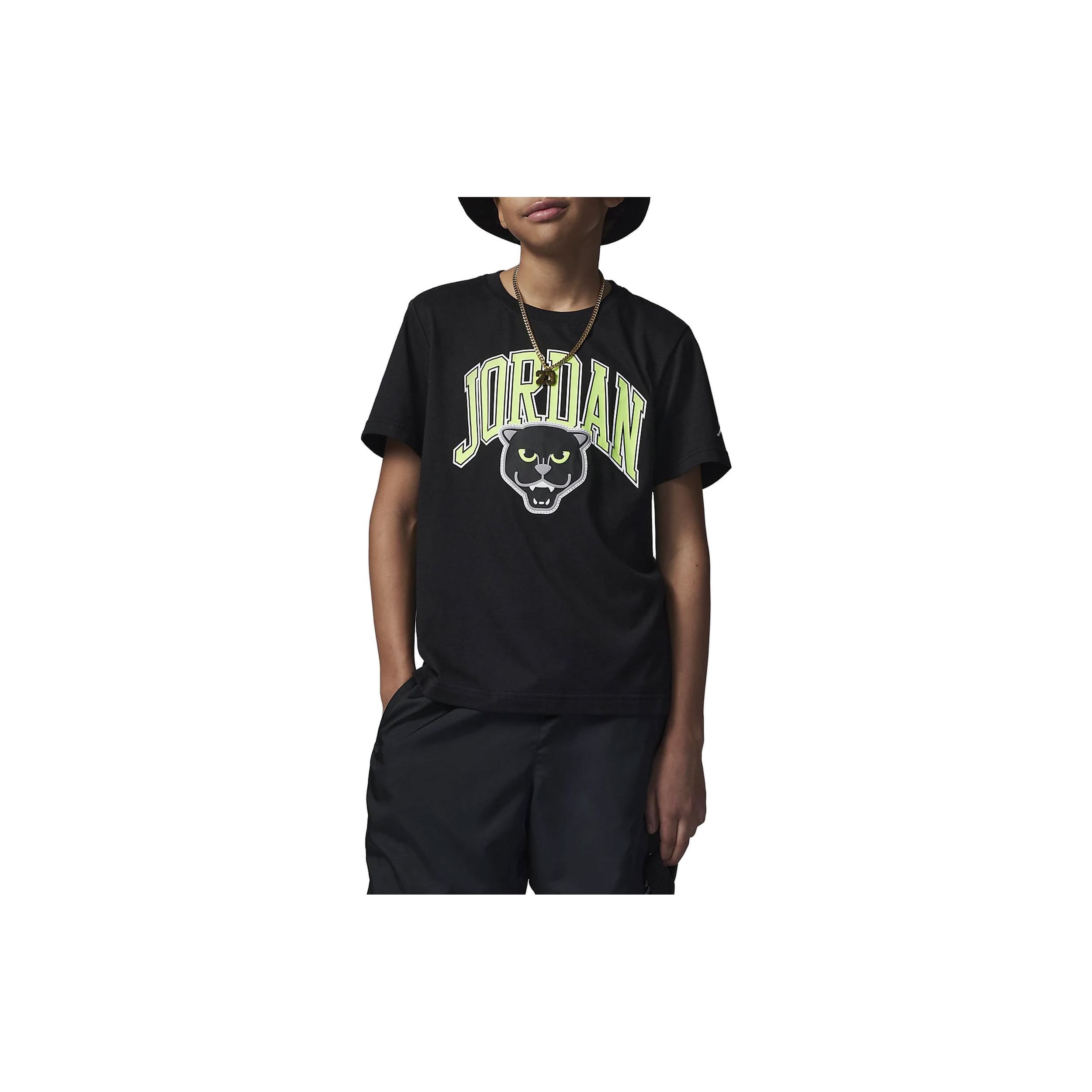 Футболка с короткими рукавами и круглым вырезом Jordan Panther с буквенным принтом, детские топы, черные FQ3609-010
Футболка с короткими рукавами и круглым вырезом Jordan Panther с буквенным принтом, детские топы, черные FQ3609-010