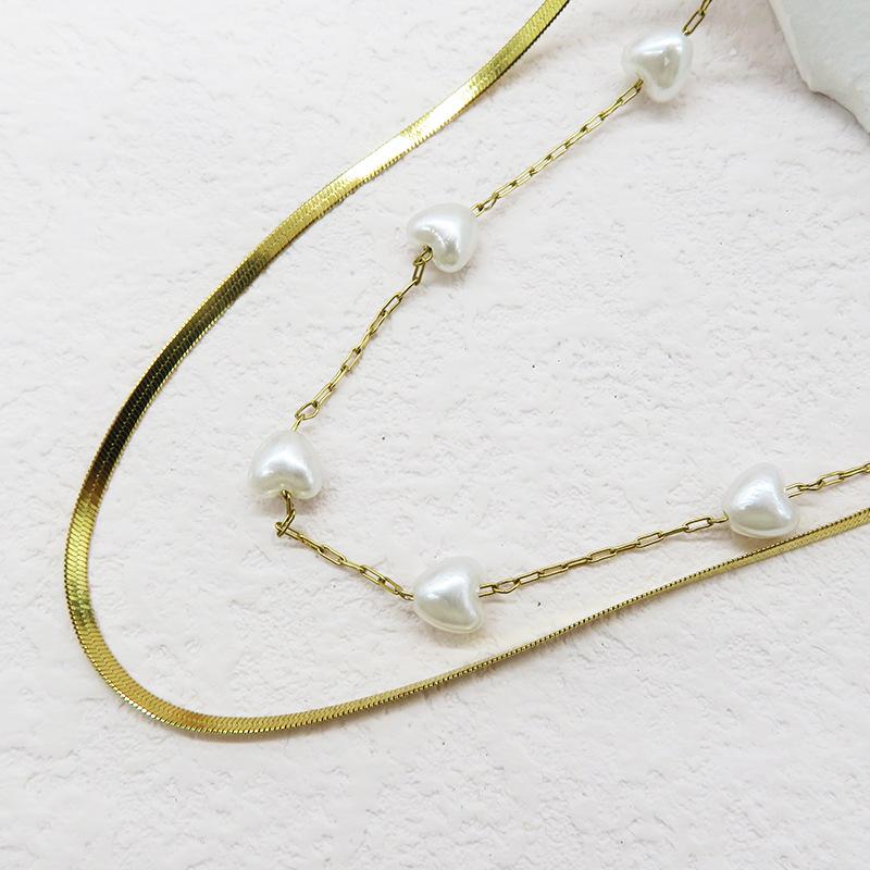 Women s Double-Layer Stainless Steel Pearl Clavicle Necklace - Non-Fading, Elegant Style 18K Furnace Gold 2
Women s Double-Layer Stainless Steel Pearl Clavicle Necklace - Non-Fading, Elegant Style 18K Furnace Gold 2