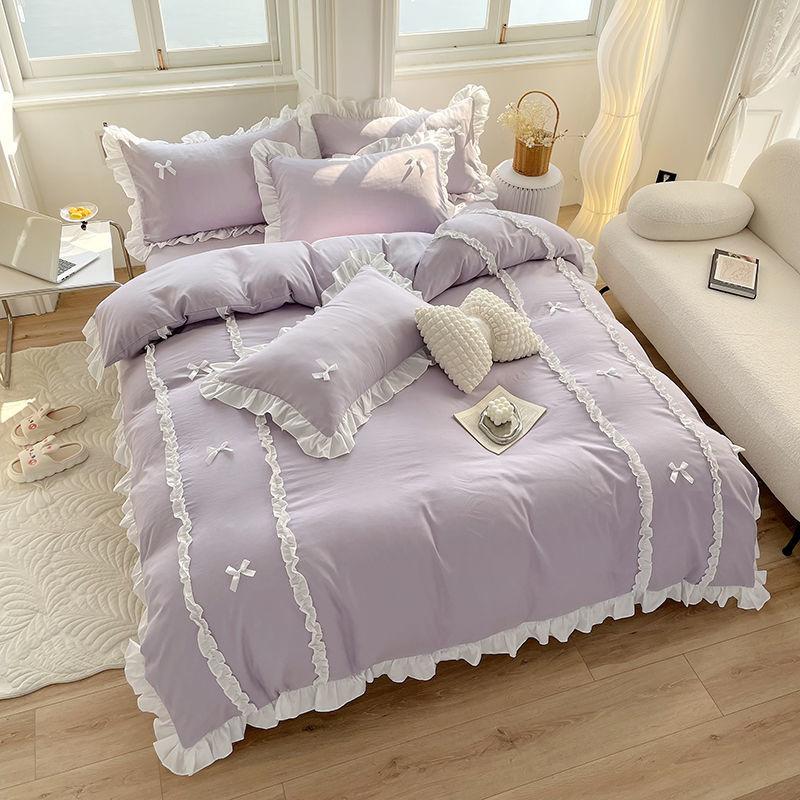 Korean Princess Style Bedding Sets Ins Lace Bowknot Duvet Cover Fitted Sheet For Girl Woman Home Bedroom Kawaii Bed Linens Flat Bed Sheet&150x200 3pcs
Korean Princess Style Bedding Sets Ins Lace Bowknot Duvet Cover Fitted Sheet For Girl Woman Home Bedroom Kawaii Bed Linens Flat Bed Sheet&150x200 3pcs