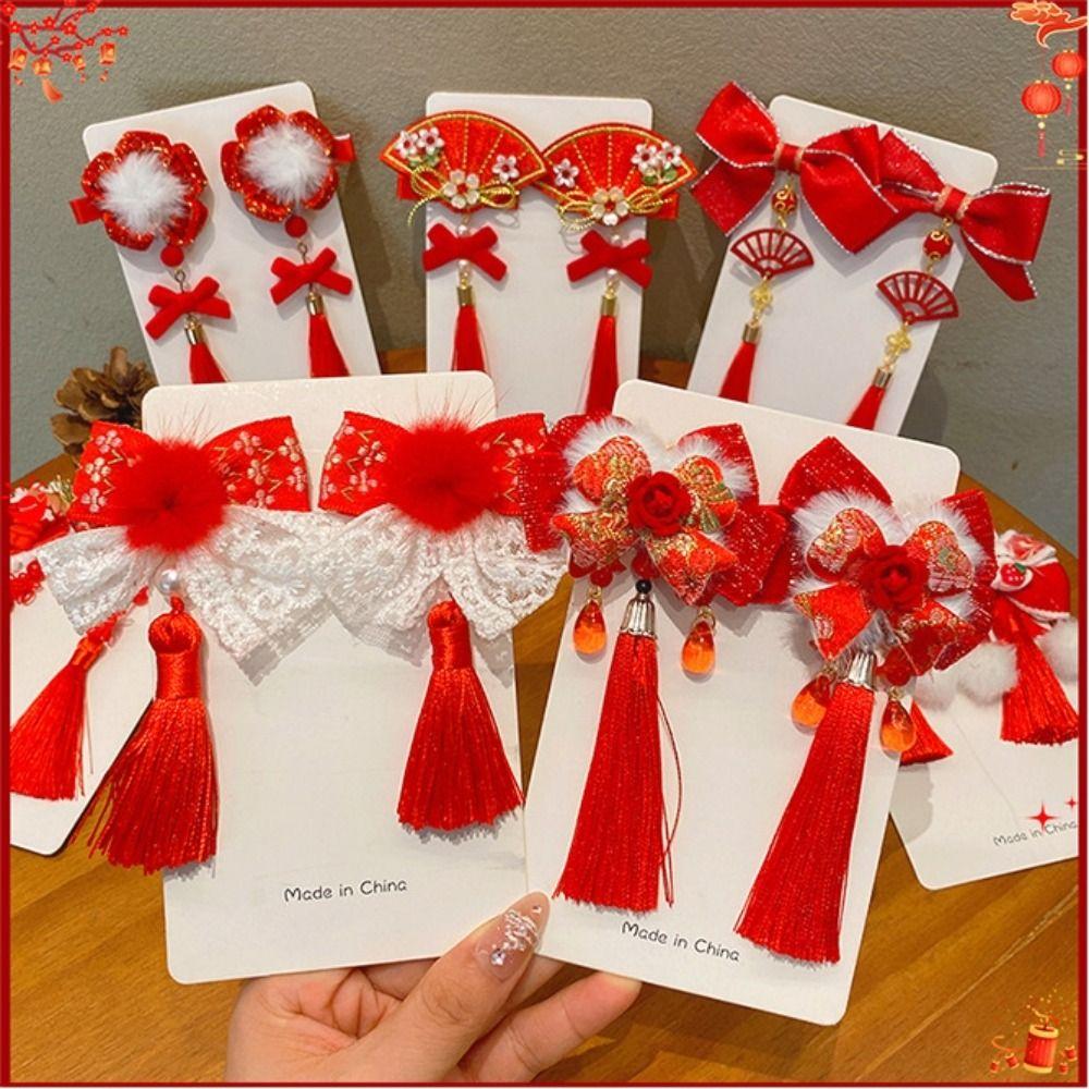 2pcs Cute Bow Ribbon Hair Clips Chinese New Year Velvet Hairpins New Headwear for Baby D
2pcs Cute Bow Ribbon Hair Clips Chinese New Year Velvet Hairpins New Headwear for Baby D