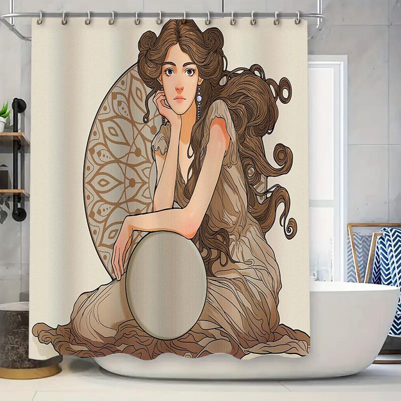 Vintage Art Nouveau Girl Bathtub Shower Curtain Botanical Floral Patterned Bathroom Decor Washable Home Textile Home Decor W60H190(CM)-1 Pcs
Vintage Art Nouveau Girl Bathtub Shower Curtain Botanical Floral Patterned Bathroom Decor Washable Home Textile Home Decor W60H190(CM)-1 Pcs