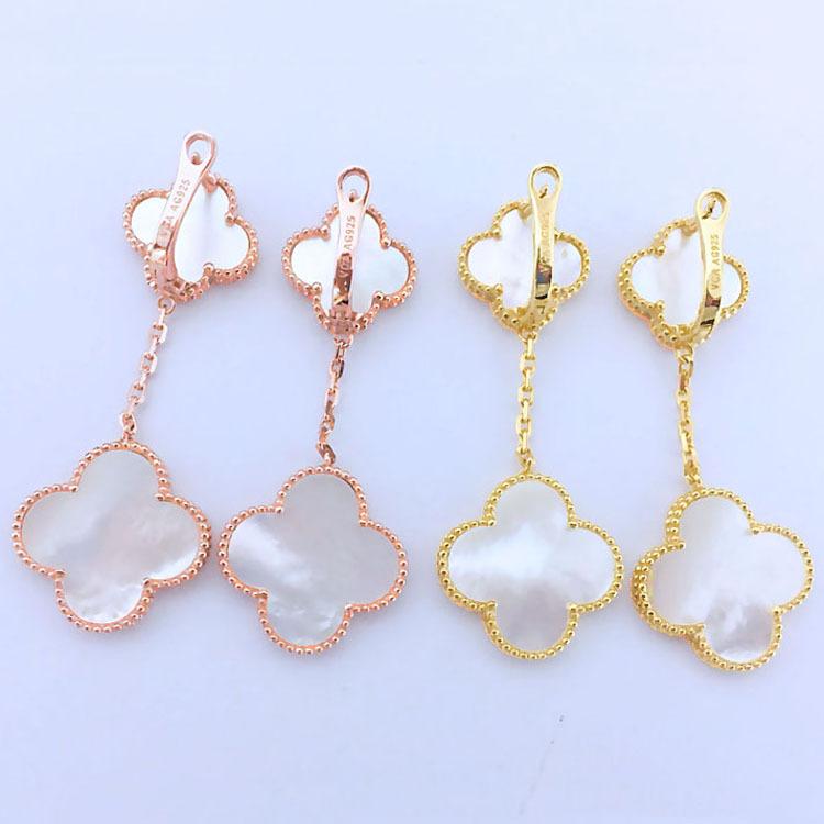 New Double Flowers Ear Pat Four-leaf Clover Earrings Female Fashion Personality Hundred Match Agate Mother-of-pearl Earrings 925 Sterling Silver рожевий колір золота
New Double Flowers Ear Pat Four-leaf Clover Earrings Female Fashion Personality Hundred Match Agate Mother-of-pearl Earrings 925 Sterling Silver рожевий колір золота