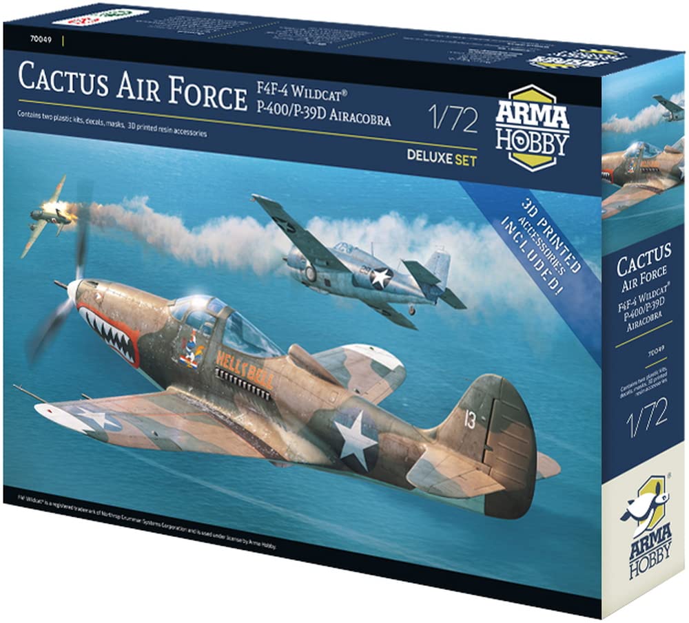 Arma Hobby US Army Cactus Air Force Dual Combo Deluxe Set Пластиковая модель ADL70049 1/72 F4F-4/P-39
Arma Hobby US Army Cactus Air Force Dual Combo Deluxe Set Пластиковая модель ADL70049 1/72 F4F-4/P-39