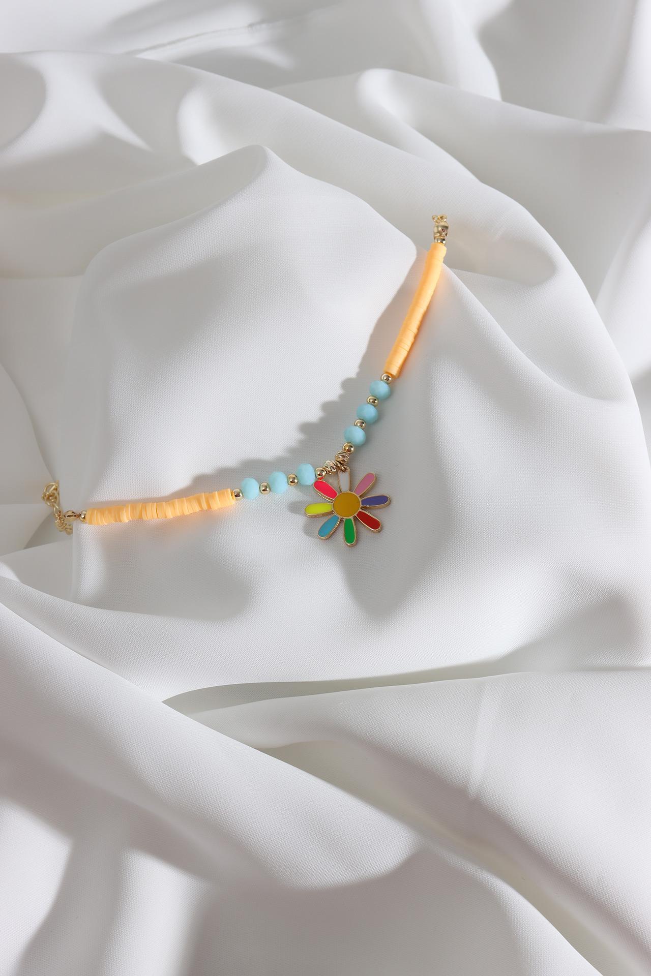 Яркий эмалированный браслет-ромашка с оранжевыми бусинами Fimo
Яркий эмалированный браслет-ромашка с оранжевыми бусинами Fimo