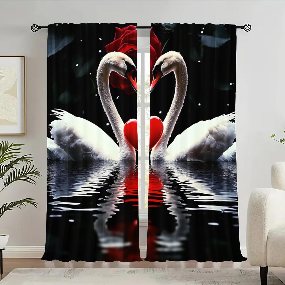 Red Rose Flower Heart Swan Printed Curtain Home Decor Suitable Bedroom Office Kitchen Living Room Set Of 2 Elegant Made Polyester Washable Sitting W100*H70(CM)-Grommet top&1PCS
Red Rose Flower Heart Swan Printed Curtain Home Decor Suitable Bedroom Office Kitchen Living Room Set Of 2 Elegant Made Polyester Washable Sitting W100*H70(CM)-Grommet top&1PCS